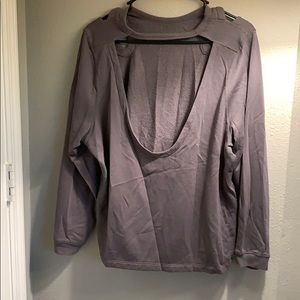 Joy Lab grey sweater/shirt with cut outs